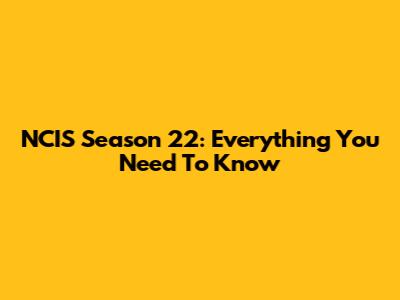 NCIS Season 22: Everything You Need To Know