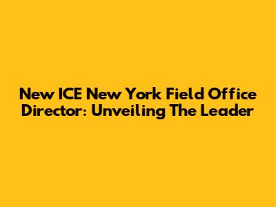 New ICE New York Field Office Director: Unveiling The Leader