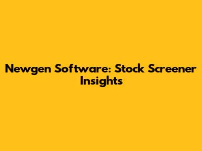 Newgen Software: Stock Screener Insights