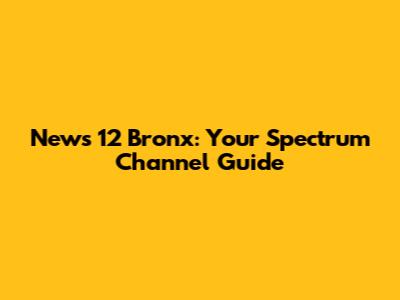 News 12 Bronx: Your Spectrum Channel Guide