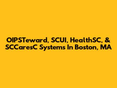 OIPSTeward, SCUI, HealthSC, & SCCaresC Systems In Boston, MA