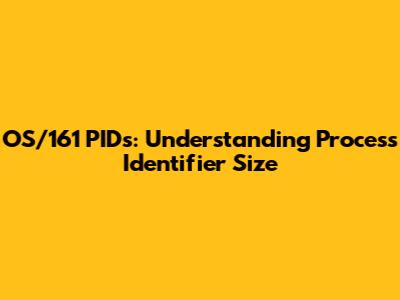 OS/161 PIDs: Understanding Process Identifier Size