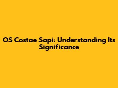 OS Costae Sapi: Understanding Its Significance