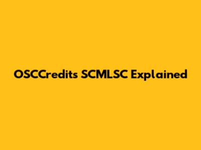 OSCCredits SCMLSC Explained
