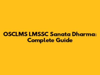 OSCLMS LMSSC Sanata Dharma: Complete Guide