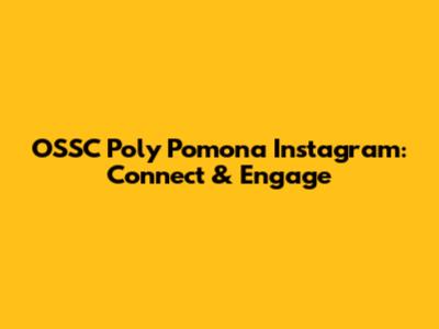 OSSC Poly Pomona Instagram: Connect & Engage