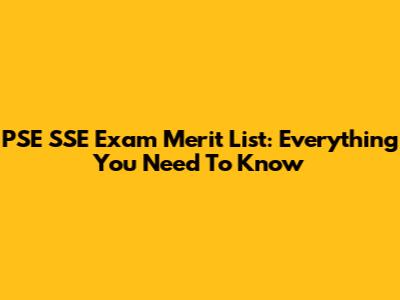 PSE SSE Exam Merit List: Everything You Need To Know