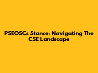 PSEOSC's Stance: Navigating The CSE Landscape