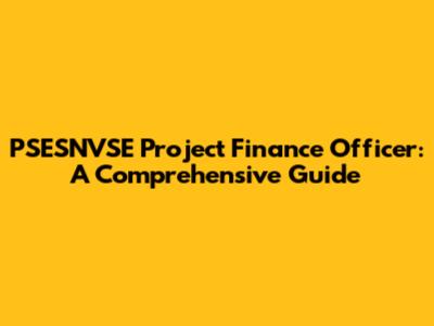 PSESNVSE Project Finance Officer: A Comprehensive Guide