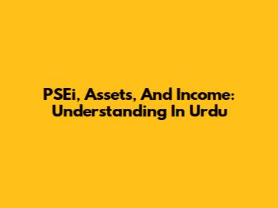 PSEi, Assets, And Income: Understanding In Urdu