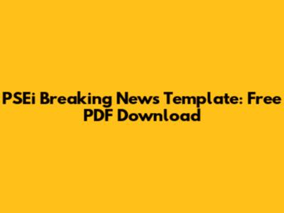 PSEi Breaking News Template: Free PDF Download