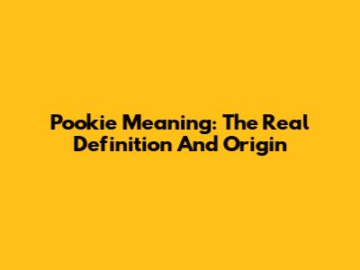 Pookie Meaning: The Real Definition And Origin