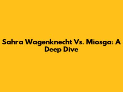 Sahra Wagenknecht Vs. Miosga: A Deep Dive