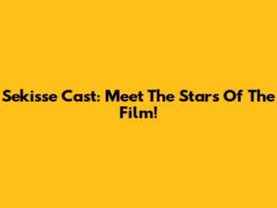 Sekisse Cast: Meet The Stars Of The Film!