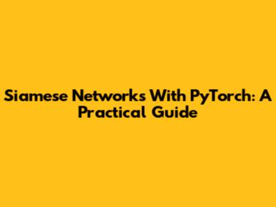 Siamese Networks With PyTorch: A Practical Guide