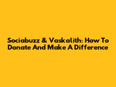 Sociabuzz & Vaskalith: How To Donate And Make A Difference
