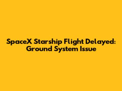 SpaceX Starship Flight Delayed: Ground System Issue