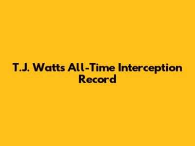 T.J. Watt's All-Time Interception Record