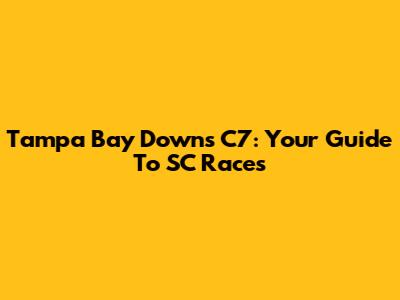 Tampa Bay Downs C7: Your Guide To SC Races