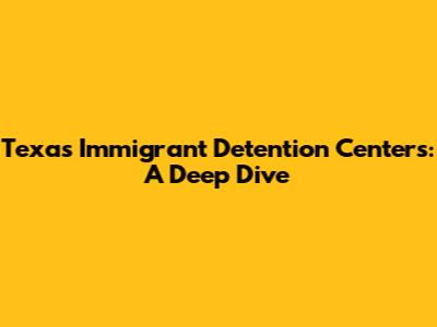 Texas Immigrant Detention Centers: A Deep Dive