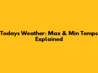 Today's Weather: Max & Min Temps Explained