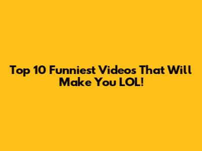 Top 10 Funniest Videos That Will Make You LOL!