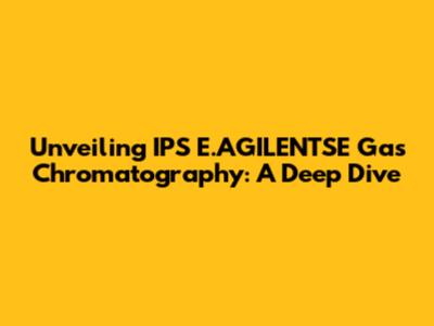 Unveiling IPS E.AGILENTSE Gas Chromatography: A Deep Dive
