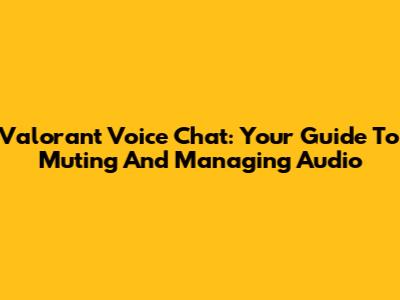 Valorant Voice Chat: Your Guide To Muting And Managing Audio