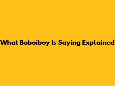 What Boboiboy Is Saying Explained