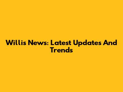 Willis News: Latest Updates And Trends