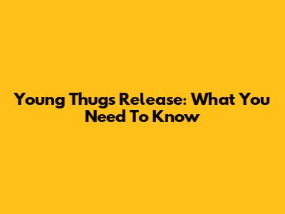 Young Thug's Release: What You Need To Know