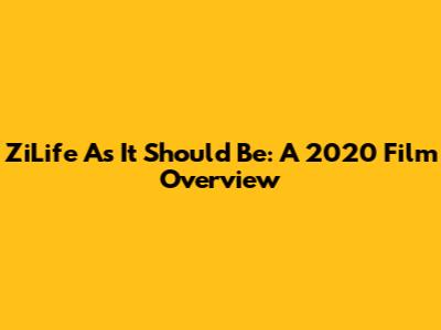 ZiLife As It Should Be: A 2020 Film Overview